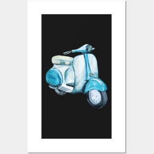 scooter watercolor Posters and Art